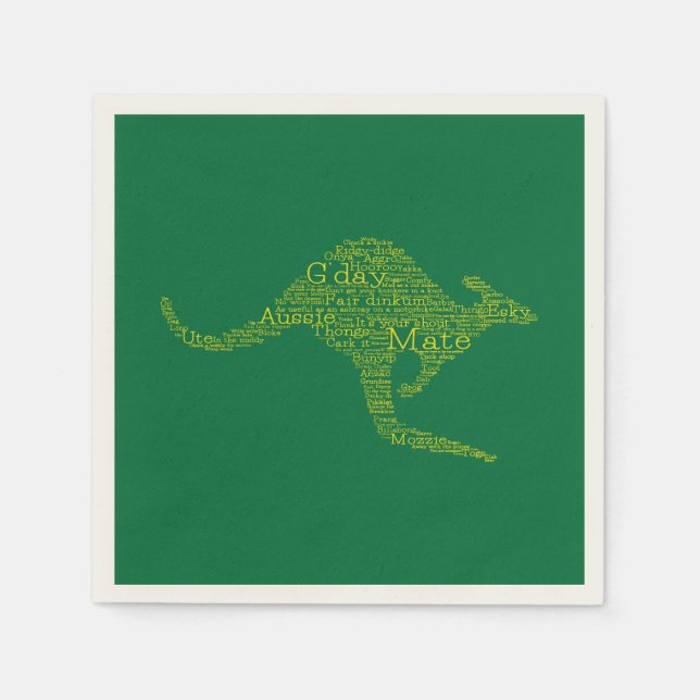 Kangaroo made of Australian slang Napkin (Front)