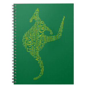 Kangaroo made of Australian slang Notebook