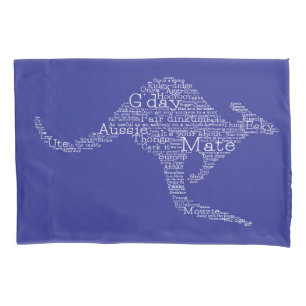 Kangaroo made of Australian slang Pillowcase