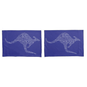 Kangaroo made of Australian slang Pillowcase