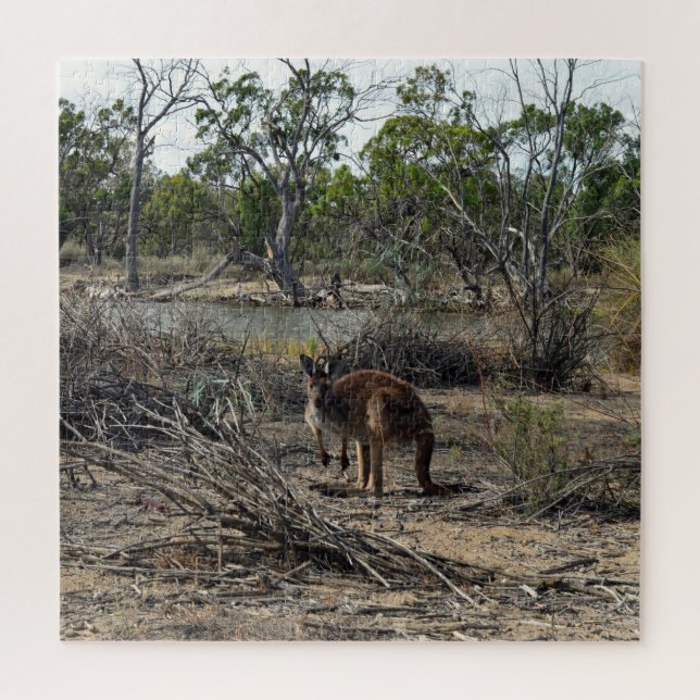 Kangaroo Meanwhile At The Billabong, Jigsaw Puzzle (Vertical)
