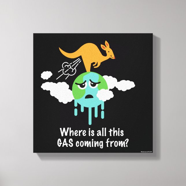 Kangaroo Methane Fart Canvas Print (Front)