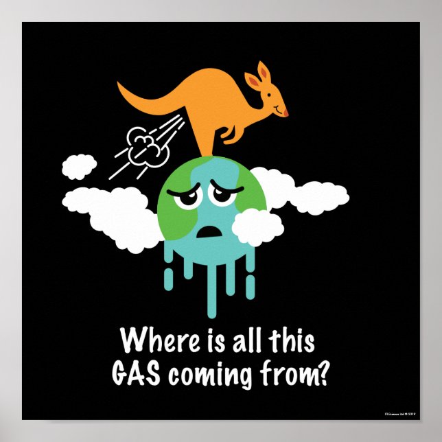 Kangaroo Methane Fart Poster (Front)