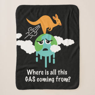 Kangaroo Methane Fart Sherpa Blanket