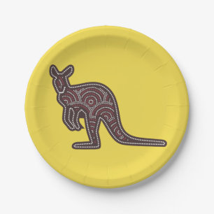 Kangaroo Mosaic Paper Plate