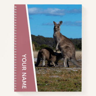 Kangaroo Mother and Baby in Australia, Rose Gold Notebook