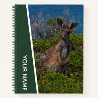 Kangaroo Mother in Australia, Custom Green Notebook