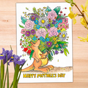 Kangaroo Mother's Day postcard by Nicole Janes