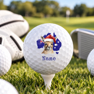 Kangaroo on Australia Flag  Golf Balls