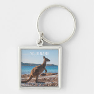 Kangaroo on the Beach Lucky Bay Australia Keychain