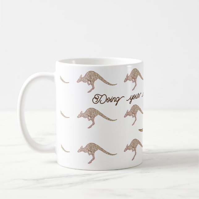 Kangaroo or wallaby saying:  Doing your own thing Coffee Mug (Left)