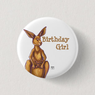 Kangaroo Party Centre 1 Inch Round Button