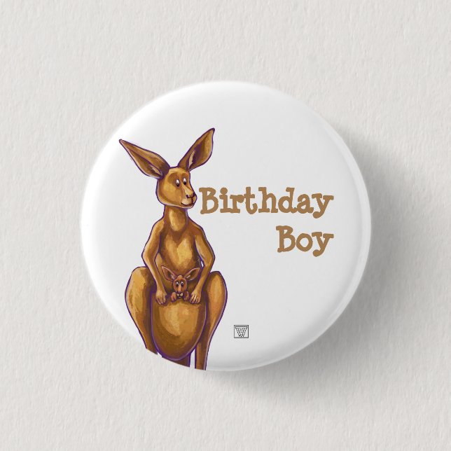Kangaroo Party Centre 1 Inch Round Button (Front)