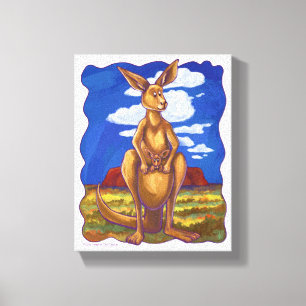 Kangaroo Party Centre Canvas Print