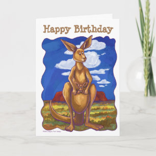 Kangaroo Party Centre Card