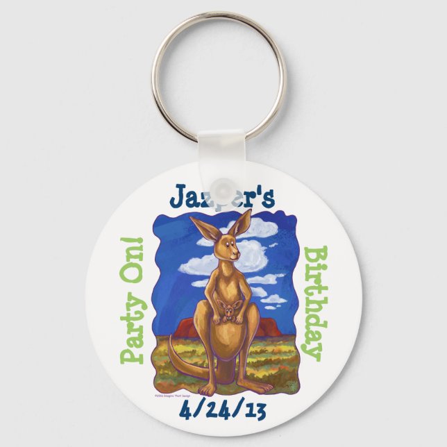 Kangaroo Party Centre Keychain (Front)