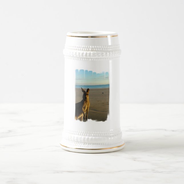 Kangaroo Photo Beer Mug (Center)
