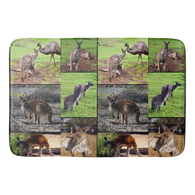 Kangaroo Photo Collage , Bath Mat (Front)