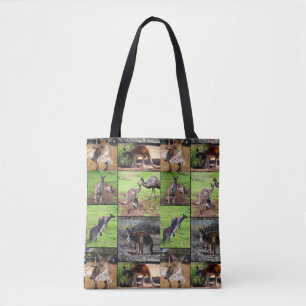 Kangaroo Photo Collage, Full Print Shopping Bag. Tote Bag