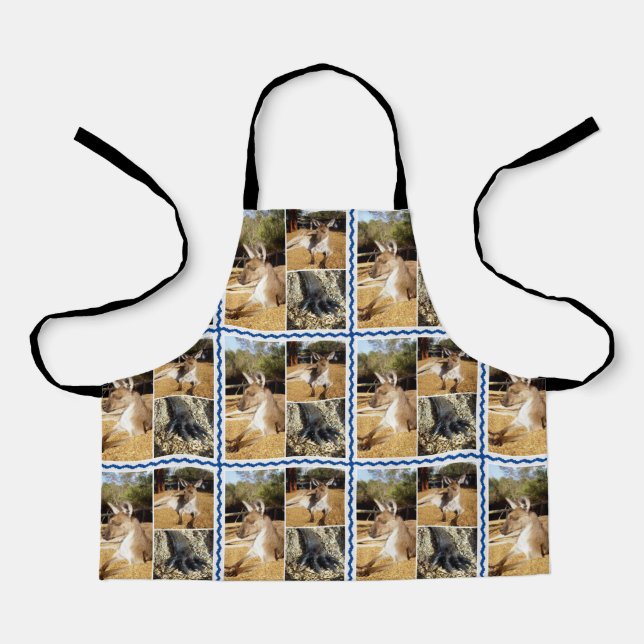 Kangaroo Photo Collage, Kids Full Print Apron (Front)
