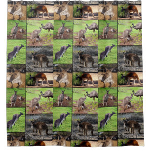 Kangaroo Photo Collage, Rideau De Douche.