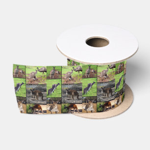 Kangaroo Photo Collage, Satin Ribbon