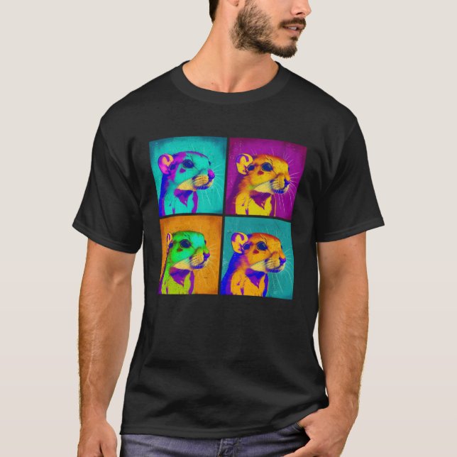 Kangaroo Rat Pop Illustration Colourful Animal Men T-Shirt (Front)