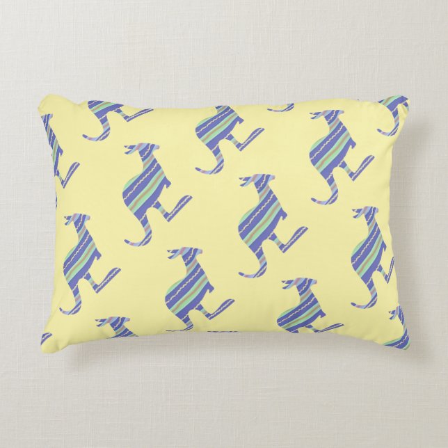 Kangaroo Repeat Children Kids Yellow   Accent Pillow (Front)