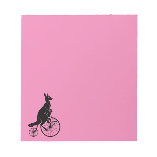 Kangaroo Riding a Bike Notepad (Front)