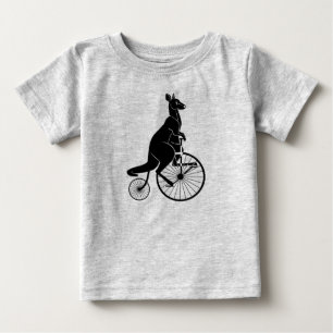 Kangaroo Riding Vintage Bike Rompwe Baby T-Shirt