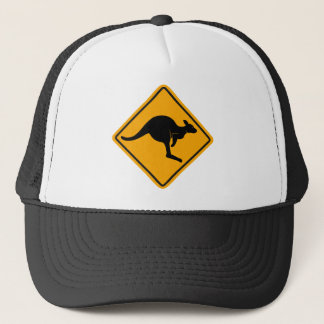 Kangaroo Road Sign Trucker Hat