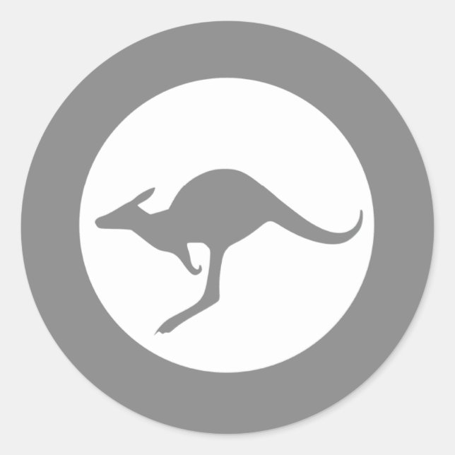 Kangaroo Roundel Subdued Classic Round Sticker (Front)