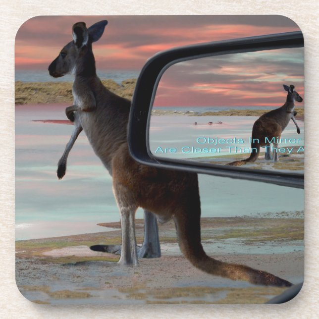 Kangaroo Sea Breezes Illusion Art, Coaster (Front)