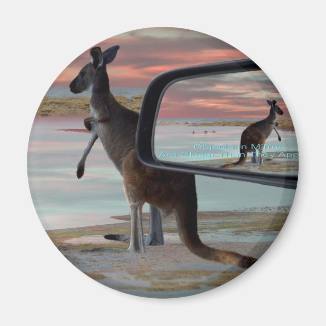 Kangaroo Sea Breezes Illusion Art, Magnet (Front)
