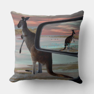Kangaroo Seaside Breezes Illusion Art, Throw Pillow
