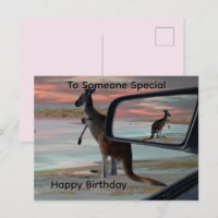 Kangaroo Seaside Breezes Illusion, Bday Postcard
