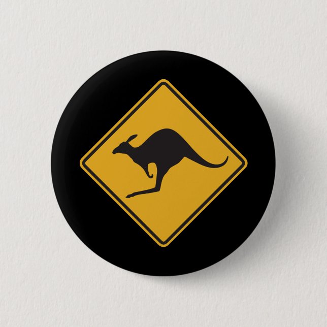 Kangaroo sign 2 inch round button (Front)