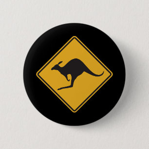 Kangaroo sign 2 inch round button