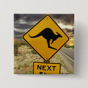 Kangaroo sign, Australia 2 Inch Square Button