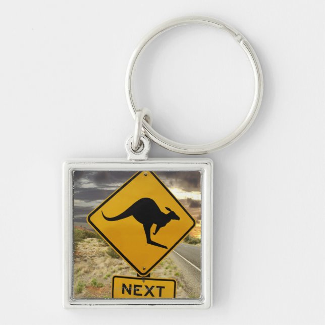 Kangaroo sign, Australia Keychain (Front)