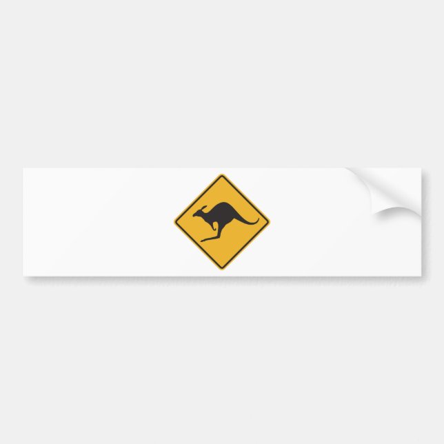 Kangaroo sign bumper sticker (Front)
