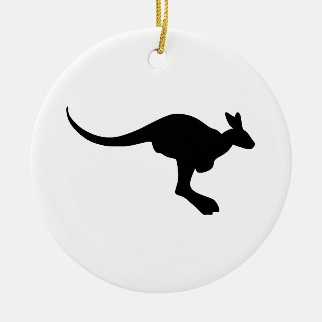 Kangaroo Silhouette Ceramic Ornament (Front)