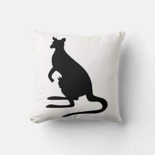 Kangaroo Silhouette Throw Pillow