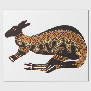 Kangaroo Single on White Wrapping Paper