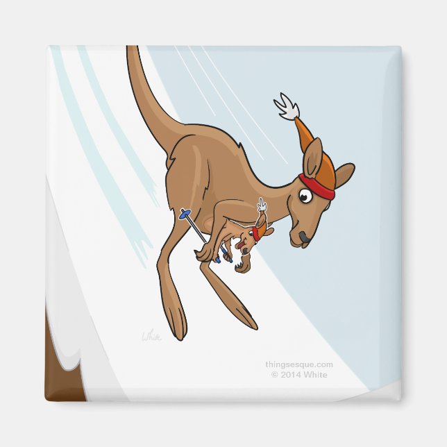 Kangaroo Ski Jump Magnet (Front)
