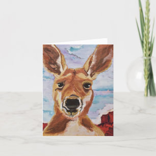 Kangaroo - Small - 4" x 5.6" - Horizontal Thank You Card