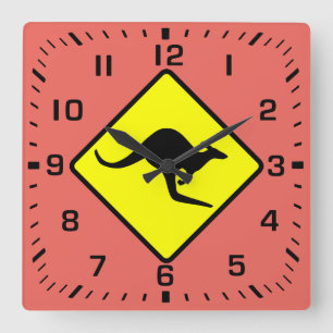 kangaroo square wall clock