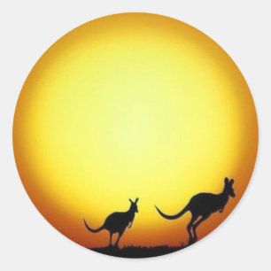 Kangaroo Sunset Stickers