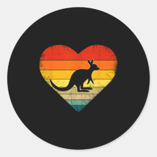 Kangaroo Themed Graphic For Men Women Funny Valent Classic Round Sticker
