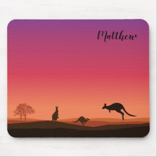 Kangaroo Themed Personalized Mouse Pad